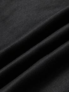 Plus Size Men's Hooded Drawstring Sweatshirt With Pockets, Suitable For Casual And Sports Wear, Spring/Autumn - Black - View 5