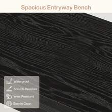 Tribesigns 47" Long Entryway Bench, Large Engineered Wood Shoe Bench With Heavy-Duty Legs, Farmhouse End Of Bed Bench For Bedroom, Entryway, Hallway, Living Room, Easy Assembly - màu đen - Xem 5