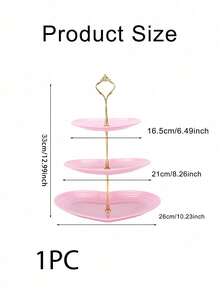 1pc 3-Tier Heart Shaped Cupcake Stand, Plastic 3-Layer Tray, Dessert Fruit Food Cup Cake Display Rack, Suitable For Wedding, Christening, Christmas, Valentine's Day Tea Party And Other Occasions - Multicolor - View 9