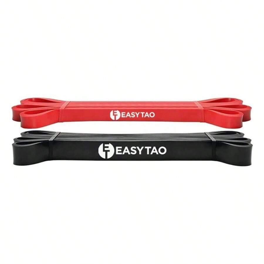 Bandas de Resistencia 5PCSLtex Natural Ligas de Resistencia para Ejercicio, Fuerte Bandas Elstica para Pull Up - con Ancla de Puerta, 2 Manijas, Ganchos y Bolsa - Rosa+Negro 2PCS - Ver 1