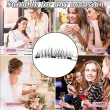 1对磁性假睫毛，自然交叉磁性假睫毛，分段式假睫毛，可重复使用，易于佩戴和卸除，女士适用 - 自然纖長款 - 查看 9