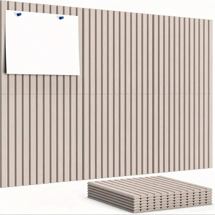 Office Large Cork Board Alternative, 6 Pieces Packed Felt Wall Tiles, Noise Reducing Felt Board, Bulletin Board Pegboard Photo Memo For Home Office Wall Decoration - Multicolor - View 1