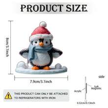 1pc Cute Penguin Refrigerator Magnet With Santa Hat And Scarf - Suitable For Winter And Christmas Decoration, 2D Acrylic Flat Design, Applicable For Refrigerator, Kids Room - Black And White Penguin, Orange Beak And Feet, Ideal Gift For Animal Lovers, Christmas, Winter, Mother's Day, Thanksgiving, Independence Day Holiday Decoration - Compact And Design For Refrigerator Use, 2D Flat, Adorable Refrigerator Magnet, Personalized Refrigerator Magnet, Refrigerator Magnet Strip, Fire Extinguisher Refrigerator Magnet, Refrigerator Magnet, Funny Refrigerator Magnet