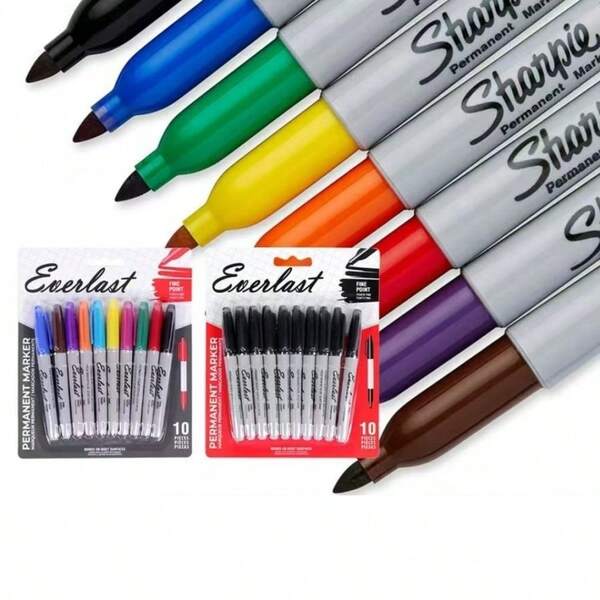 4 Sets Of 40 Markers In Various Colors, Including 2 Sets Of 10 Markers In Different Colors And 20 Black Markers. Drawing Pens, Line Drawing Pens, Oil-Based Markers, Colored Markers, These Markers Are Durable, Waterproof, And Quick Drying, Suitable For Classrooms And Offices, Painting Supplies, And Office Supplies