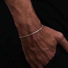 Venetian Chain V12 925 Silver Unisex 45 To 80cm Thin Necklace Or Bracelet - 銀色 - 查看 5