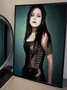 1pc Unframed, Evanescence Band Poster Self-Adhesive Art Waterproof Paper Sticker Coffee House Bar Room Wall Decor - Black and White - View 8