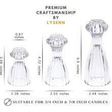 Glass Candle Stick Holder Set Of 3 U2013 Premium Taper Candle Holders Ambiance - Candle Sticks Holder Decor Special Occasions -