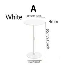 1 件亚克力圆形饮料桌，高透明小空间边桌咖啡桌，适用于客厅、阳台、卧室、浴室、酒吧，简约现代风格，易于组装 - 彩色 - 查看 9