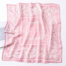 WENLOOY Square Satin Silk Feeling Hair Scarf Headscarf For Women/Men's Necktie Silk Bandanas Pocket Squarehalloween - Fj02-15 Hồng - Xem 9