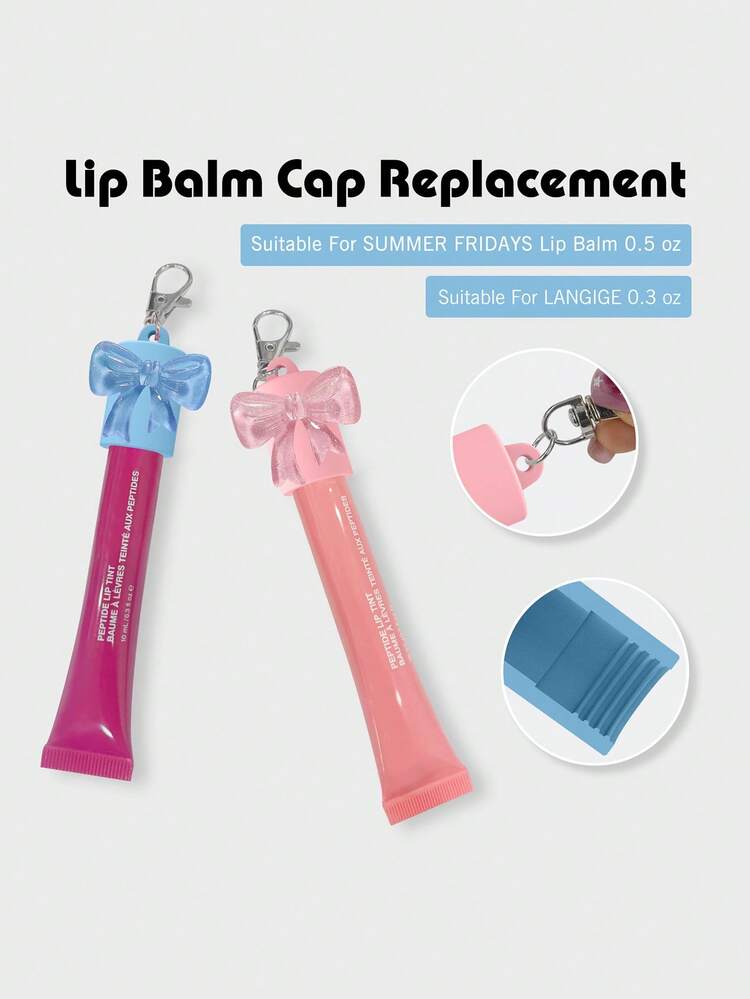 1/2 件装唇彩钥匙扣套装，口红钥匙扣盖，便携式唇彩套装，口红套装，口红钥匙扣套装，旅行配件，口红套装钥匙扣，多功能配件，口红钥匙扣盖便携设计，易于连接钥匙，女士配件 - 彩色 - 查看 4