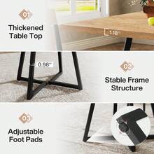 Tribesigns Square Dining Table For 2, 31.5" Industrial Dinner Table With Metal Base, Kitchen Table For Dining Room, Small Space, Apartment, Light Brown - Nâu nhạt - Xem 6