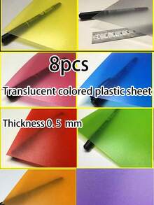 10 片 0.3 毫米彩色 PVC 透明塑料片、8 片 0.5 毫米彩色 PP 磨砂塑料片、彩色塑料薄膜片、用于手工 DIY 的透明塑料片（所有透明塑料片两面均有保护膜，使用前请撕下）