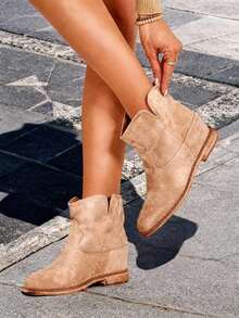 Kuhfashion Cowboy-Stiefel auf einem überzogenen Keilabsatz Blueston - Mokka-Braun - Übersicht 3