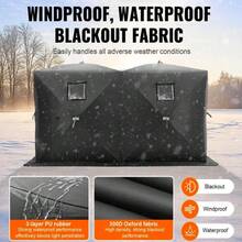 6-8 Person Outdoor Portable Ice Fishing Shelter - Pop-Up Tent Shanty For Winter Activities, Insulated Design, Easy Setup And Carry, Ideal For Ice Fishing Trips
