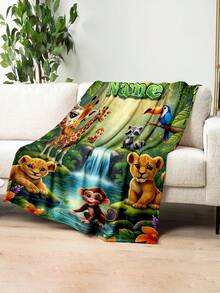 One Custom-Designed Name Blanket, Suitable For Various Occasions Including Beds, Living Rooms, Sofas, Outdoors, Beaches, Camping, And Pets. Personalized Family/Pet/Couple Text-Printed Bedding Blankets, Perfect As A Personalized Christmas Gift, Family Gift, Birthday Gift, Gift For A Friend, Gift For Her, Or Gift For Your Son/Daughter. - 款式1 - 查看 2