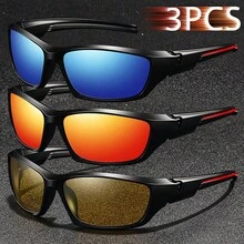 3 szt. Modne zabytkowe okulary rowerowe wędkarskie unisex kwadratowe okulary sportowe męskie damskie klasyczne retro górskie okulary sportowe na świeżym powietrzu męskie damskie luksusowe markowe okulary designerskie tropikalne wakacje na plaży letnie pastelowe okulary błyszczące materiał eleganckie estetyczne wakacje