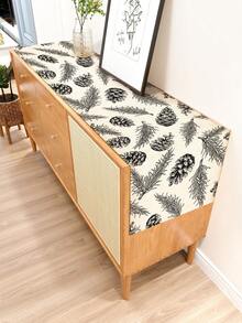 1pc Christmas Pattern Linen Table Runner, Suitable For Holidays, Parties, Birthdays, Dinners, Kitchen & Dining Table Decor, Shoe Cabinet Cover, All Season Home & Decor - Multicolor - View 6