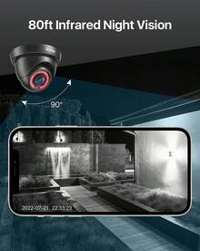 ZOSI 8CH 3K Lite H.265+ Security Camera System, 8pcs Wired 1080P Outdoor Indoor Weatherproof Dome Cameras, AI Human Vehicle Detection, 80ft Night Vision, 8 Channel CCTV DVR With NO Hard Drive - Xem 9