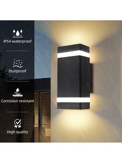CANMEIJIA 1PC Acrylic Outdoor Waterproof Wand Lamp IP65, Door Lamp, Including E27 Bulb, Bulb Replaceable, Square/Round Lighting, Garden ation, In Gardens/Corridors/Stairs/Streets/Balconies view 7