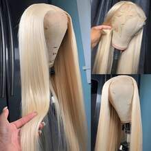 30 Inch Lace Front Wigs Human Blended Hair Pre Plucked With Baby Hair 13x4 Straight HD Transparent Lace Front For Women Daily Use 200 Density Glueless Fashion 613 Blonde Color - S613 - View 5