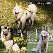 Pechera para Perro Chico Mediano Grande, Arnés para Perros Ajustable Reflectante Sin Tirones con Bolsa de Almacenamiento y Asa de Control para Caminar Viajar Entrenar Perros Accesorios - Amarillo - Ver 7