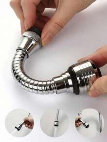 2/1pc 360° Rotating Stainless Steel Faucet Connector, Modern Faucet Adapter For Home ,With Anti-Splash Swivel Sprayer, Suitable For Bathroom, Toilet, Kitchen, Dining Room, Sink, Wash Basin, Kitchen Gadget/Daily Household Necessities/Kitchen Accessories/Bathroom Accessories