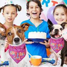 2 pezzi Bavaglini per cani per compleanno, accessori per cani, bavaglini per cani maschi per compleanno, sciarpa triangolare, adatto per cani di taglia media e piccola, forniture per feste di compleanno per animali domestici