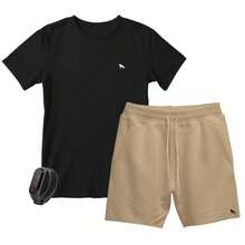 Men's T-Shirt And Shorts Kit + Watch - màu đen - Xem 1