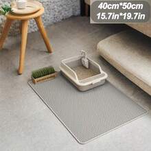 One Extra-Large Double-Layer EVA Cat Litter Mat Effectively Collects Litter, Easily Cleans, Reduced Waste, A Non-Slip, Washable Cat Cleaning Mat Suitable For Pet Toilets, Kennels, And Litter Boxes (Black, Light Gray, And Dark Gray, Essential For Litter Box Storage) (15.7" X 19.7" / 19.7" X 27.5" / 23.6" X 35.4") - Màu Xám nhạt - Xem 10
