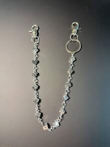 Dice Metal Waist Chain, Lobster Clasp Pendant, Wallet Chain, Retro Chain, Double Layer Chain, Hip Hop Punk, Jeans Chain, Pocket Chain, Men's Keychain, Multi-Element Pants Chain, National Style Punk Hip Hop Unisex Pants Chain - Ancient Silver - View 10