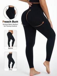 女式高腰收腹提臀无缝健身紧身裤