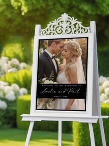 Wedding Welcome Sign Template, Modern Photo Welcome Sign Template, Printable Wedding Reception Poster - Multicolor - View 3