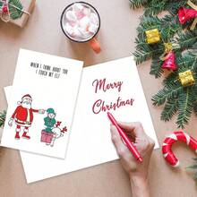 1pc, Unique Merry Christmas Card With Envelope, To Mom, Dad, Daughter, Sister, Wife, Friend Etc, Suit Every Recipient, Christmas Tree, Santa Claus, Snowman, Season's Greetings, Sleigh Bells