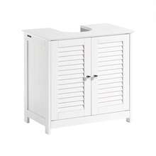 SoBuy FRG237--W, Under Sink Cabinet Bathroom Vanity Unit Bathroom Storage Cabinet With Double Shutter Doors, Suitable For Pedestal Sinks, White Home Bathroom Decor Bathroom Organizer Summer Bathroom Accessories - White - View 11