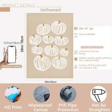 1pc, Wall Art, Vintage Poster, White Line Pumpkin Art Print, Delicious Food Vegetable Painting, Restaurant Aesthetic, Kitchen Decor, Apartment Decor, Halloween Gift, Housewarming Gift, Unframed - Multicolor - View 14