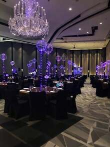 10个LED气球串灯，透明泡泡球设计 - 适用于婚礼、单身派对、周年纪念、生日、婚礼装饰、圣诞节装饰、透明氦气球灯光派对、浪漫惊喜、新娘生日礼物、婚礼派对装饰、圣诞派对装饰、新年装饰、紫色串灯（不含电池） - 紫色 - 查看 4