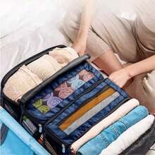 Suitcase Organizer High-Capacity Travel Luggage Organizer Hanging Shelf Packing Cube Closet Collapsible Hanging Storage Bags - Multicolor - View 3