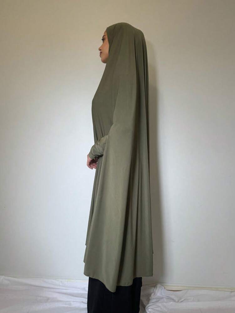 1 件女士长袍配饰纯色柔软大号遮盖下巴祈祷头巾，用于朝圣，头巾头巾带袖头带 - 純色 - 查看 5