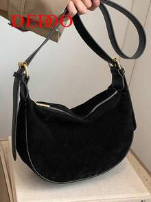 Dedoo Túi đeo chéo vai nhỏ kiểu dáng nước ngoài thời trang mới năm 2025, họa tiết chú hề, chất liệu mờ, thiết kế cổ điển (Không bao gồm mặt dây chuyền) - màu đen - Xem 3