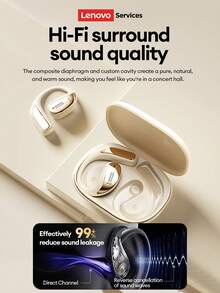 Lenovo LE505 Bluetooth Earphones, Hanging Ear Style, Surround Sound, Low Latency Gaming, Long Battery Life, Noise Cancellation, Bluetooth 6.0, Directional Audio, Open-Ear Design, Wireless For Smartphones & Computers - Multicolor - View 8