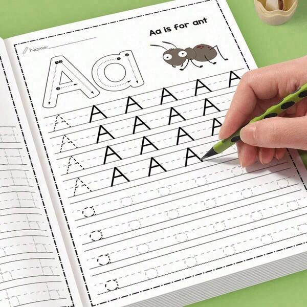 32 Seiten Kinder ABC Buchstaben Übungsheft | Geeignet für Vorschule und Kindergarten A-Z Buchstaben Praxis | Lustiges frühes Schreibheft mit Malseiten, Übungsheft, Zauberworte, schönes Geschenk, Übungsheft, interessant, strapazierfähiges Englisch Schreibheft, nützlich für den Schulanfang