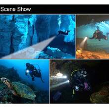 600.000 LM amphibische LED Tauchlampe, Unterwasser Tauchlampe mit IPX8 Wasserdichtigkeit, professionelle Hochleistungs-Tauchlampe, 18650 wiederaufladbare Batterie, 12 Stunden Laufzeit, 800 m Tauchtief, geeignet für Angeln, Strandsuche und Unterwasseroperationen