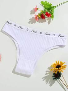 7 Stücke Damen Uni & Bedruckte Minimalistische Lässig Doppelschicht Schritt Höschen, Damen Unterwäsche