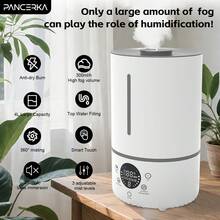Umidificador de aroma PANCERKA 4L Adequado para quartos, salas de estar e cômodos grandes, com umidificação contínua, difusão de aromaterapia integrada e saída de névoa fria de 300 ml/h, aumentando rapidamente a umidade para uma experiência de ar confortável e duradoura - Plugue tipo C da UE (220-240V) - Ver 3