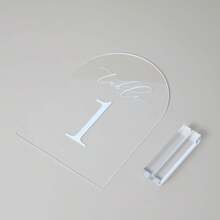 5*7英寸亚克力拱形桌号牌，带亚克力支架，适用于婚礼、生日派对等场合，可用作餐桌指示牌