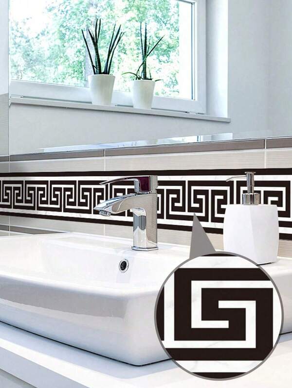 1PC-Removable Mirror Border Wall Decal, Peel And Stick Mirror Wall Stickers For Kitchen, Bedroom, Bathroom, Living Room And Ceiling Decoration Valentine's Day, Valentines Wedding, Birthday Floor Tiles Flooring Floor Tiles Self Adhesive Floor Tiles Peel Stick Floor Living Room Decor Room Decor Home Decor