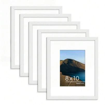 5pcs Wooden Photo Frames Set, Suitable For Photo Wall, Sizes 10x15, 13x18, 15x20, 20x25 Inches, Can Be Placed On Desk Or Hung On Wall, Ideal For Photo Decoration And Commemorative Gifts.