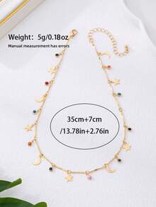 Women's Simple And Versatile Star Moon Sweet And Fashionable Chain Necklace (No Gift Box) - Multicolor - View 5