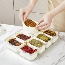 MineSign 2Pack Divided Snackle Box With Lids Stackable Food Serving Tray For FruitandVeggie Plastic Fridge Storage Container For Pantry Freezer Clear Snack Box For Meal Prep Candy Nuts Spice - 1 Paket dengan 8 pembagi - View 8