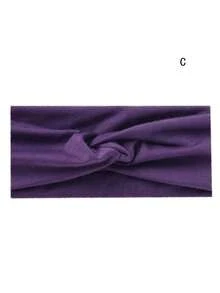 1 pieza Diadema elástica de unicolor para mujer, pañuelo de moda para maquillaje y deporte, diadema vintage, accesorio para el cabello, bandana para mujer